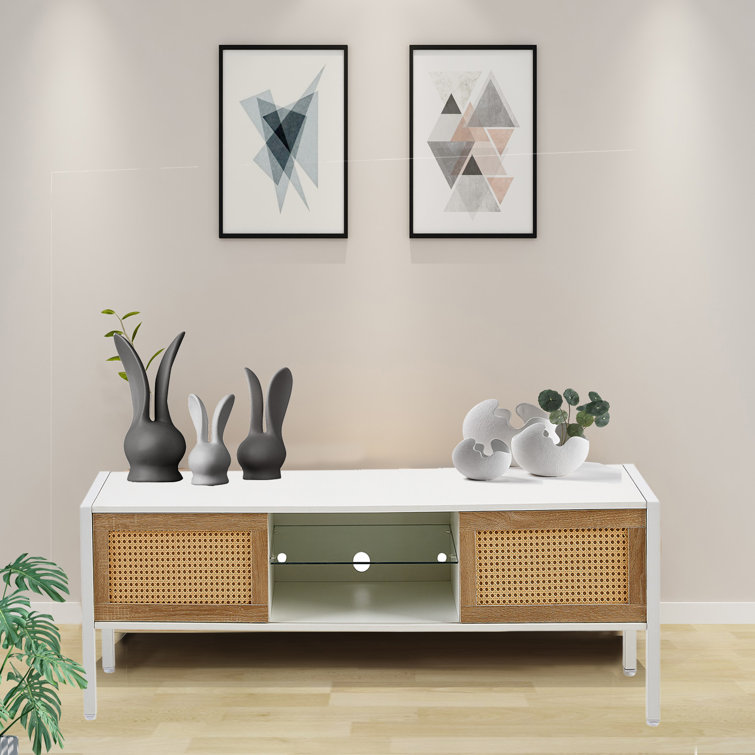 Bay Isle Home White 55.12" Rattan TV Wayfair Canada